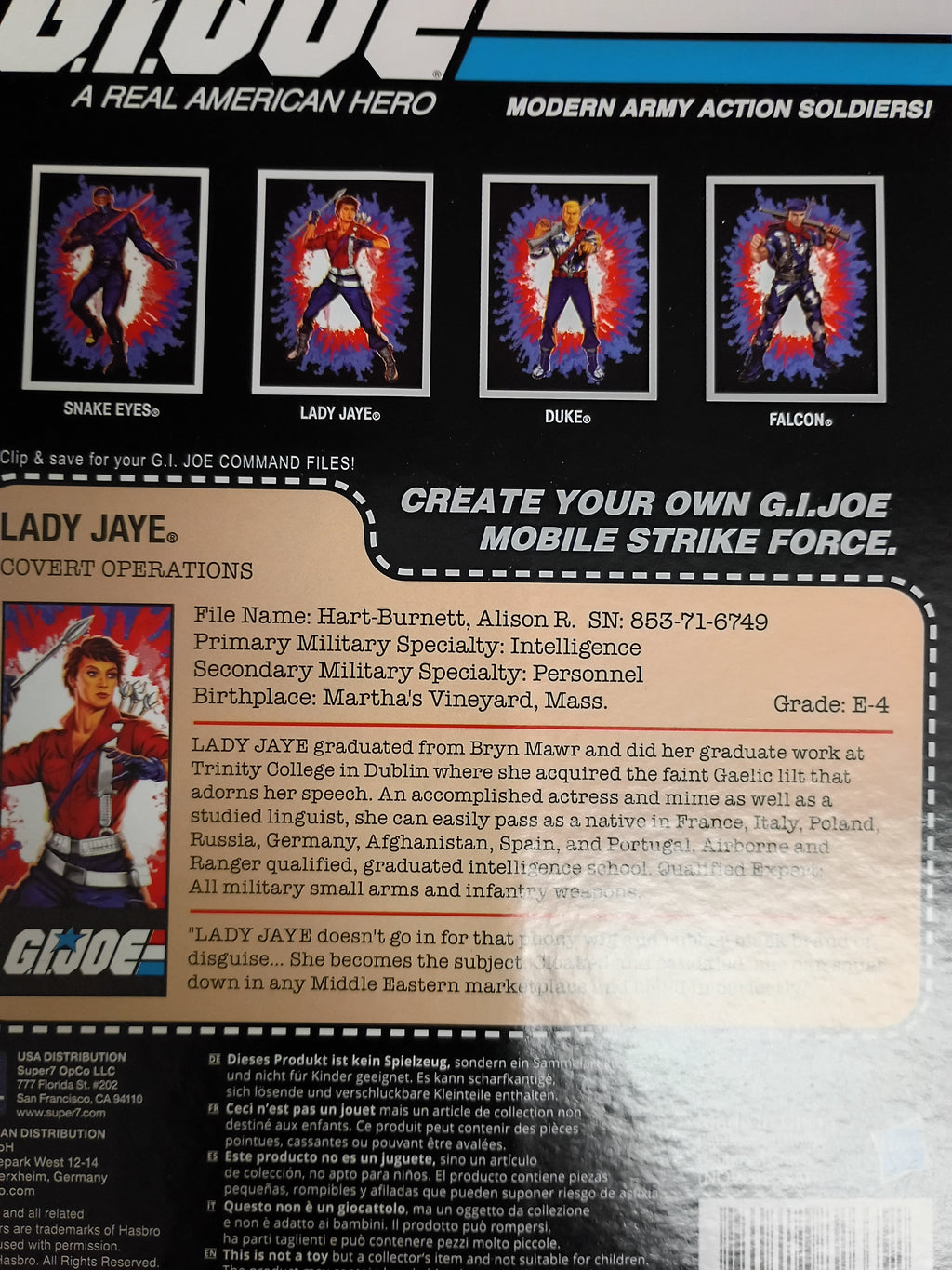 G.I. Joe Lady Jaye (America's 250th Anniversary) 3 3/4-Inch ReAction+ Figure:
