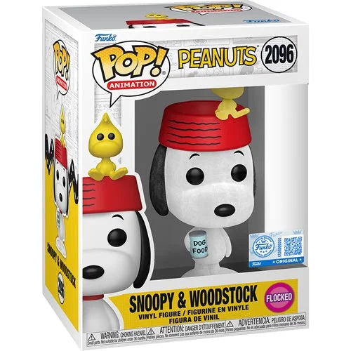 Peanuts Snoopy & Woodstock Flocked Funko Pop! Vinyl Figure #2096 - Exclusive, Flocked!